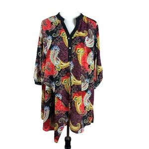 New York Collection Woman Paisley Tunic‎ Blouse Size 1X